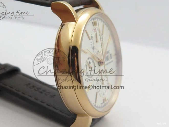 MIROTIME 0411 Efficient Portofino Chrono RG ZF 1:1 Best Edition White Dial on Brown Leather Strap A 7151